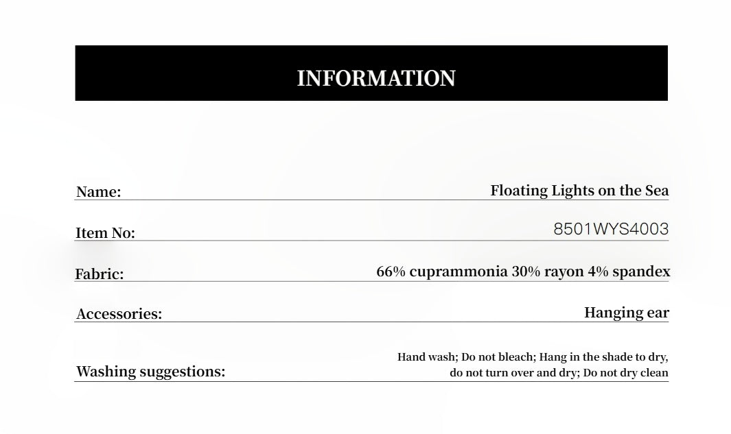 "Floating Lights on the Sea" Adjustable Waist Pleated Straight Skirt-3