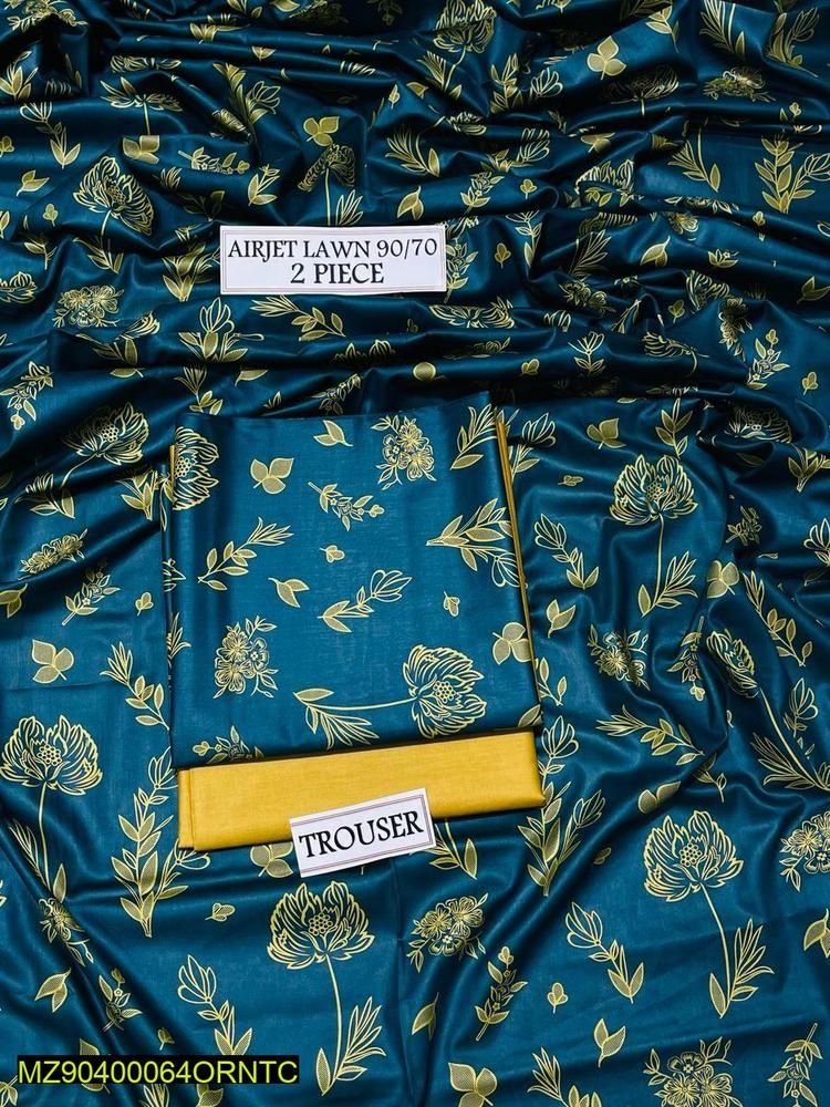 Elegant unstitched printed Lawn Suit (2 pcs)