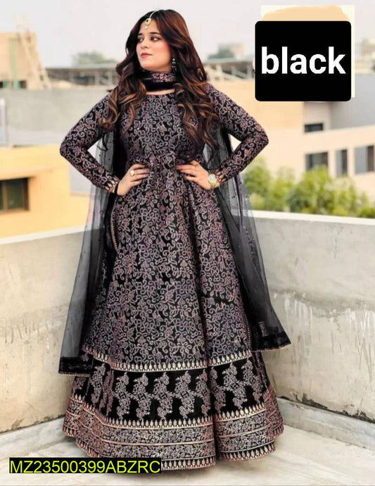 Exquisite Stitched Katan Silk Maxi